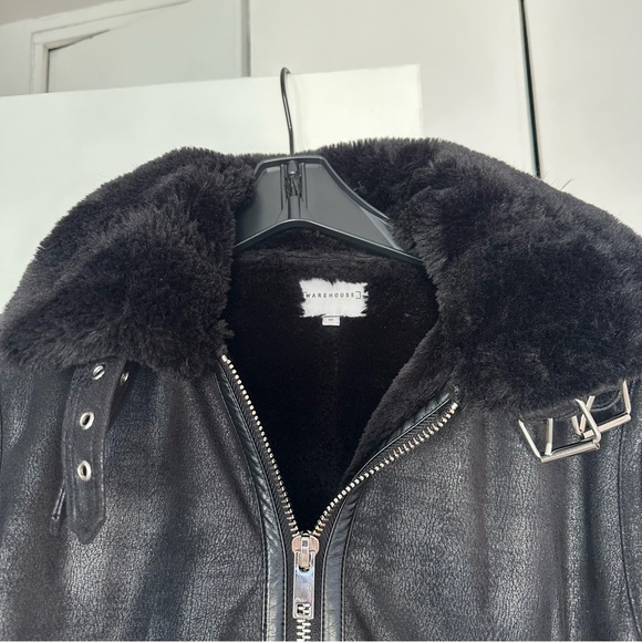 ASOS Back Faux Fur Biker Jacket Size 10 UK/ 6 US MED - Picture 8 of 8